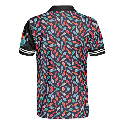 Bowling Men Polo Shirt - Bowling Ball Pattern, I Always Use Three Fingers Polo Shirt - Best Bowling Gift For Men - Perfect Gift For Friend, Family, Bowling Lovers - Amzanimalsgift