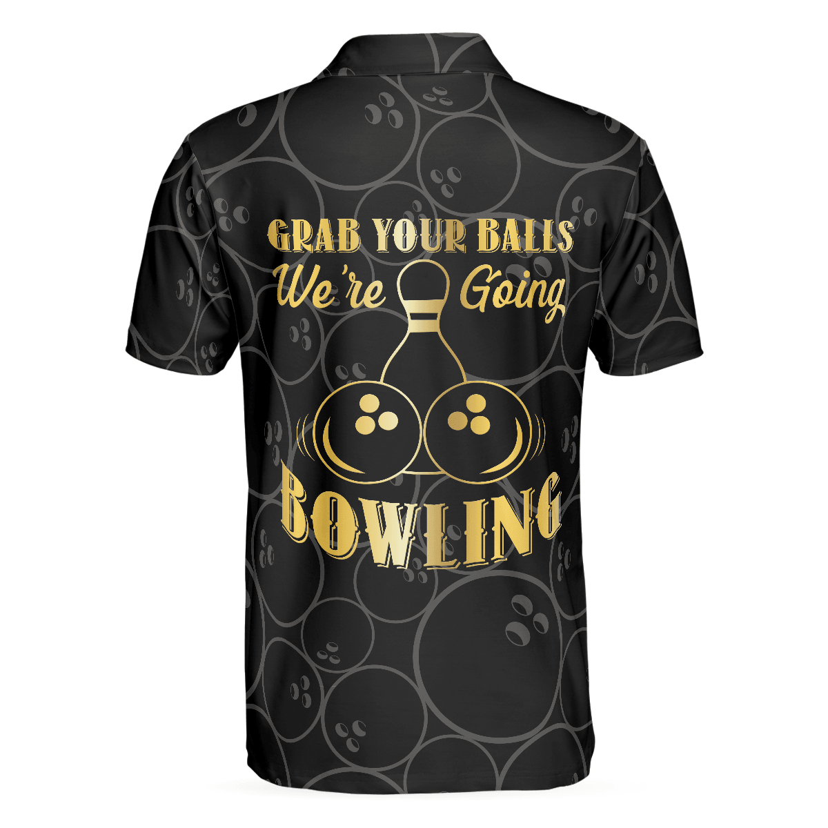 Bowling Men Polo Shirt - Bowling Ball Pattern Men Polo Shirt - Best Bowling Gift For Men - Perfect Gift For Friend, Family, Bowling Lovers - Amzanimalsgift