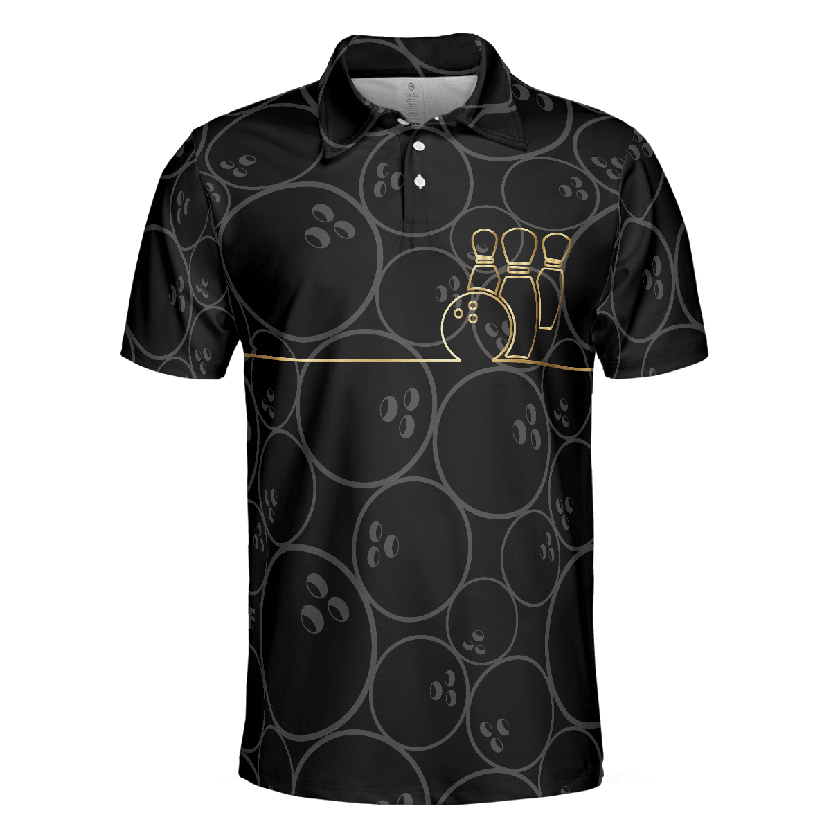 Bowling Men Polo Shirt - Bowling Ball Pattern Men Polo Shirt - Best Bowling Gift For Men - Perfect Gift For Friend, Family, Bowling Lovers - Amzanimalsgift