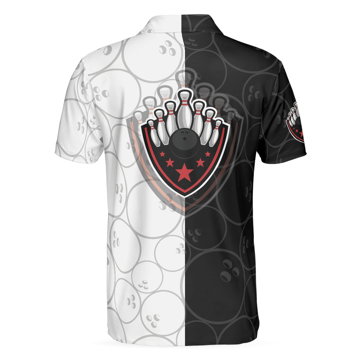 Bowling Men Polo Shirt - Bowling Black And White Pattern Bowling Polo Shirt - Gift For Friend, Family, Bowling Lovers - Amzanimalsgift