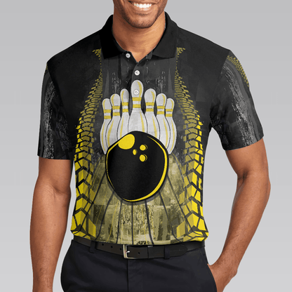 Bowling Men Polo Shirt - Bowling Bull Black And Yellow Bowling, Bull Polo Shirt Bowling Polo Shirt - Gift For Friend, Family, Bowling Lovers - Amzanimalsgift