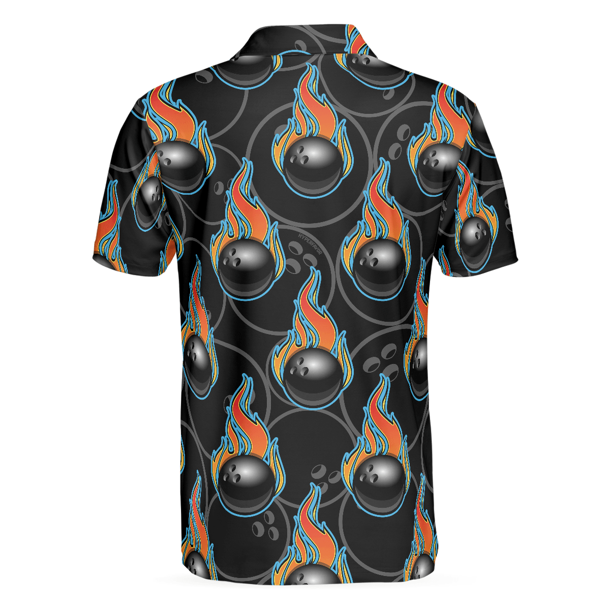 Bowling Men Polo Shirt - Bowling In Fire Seamless Pattern Bowling Polo Shirt - Perfect Gift For Friend, Family, Bowling Lovers - Amzanimalsgift