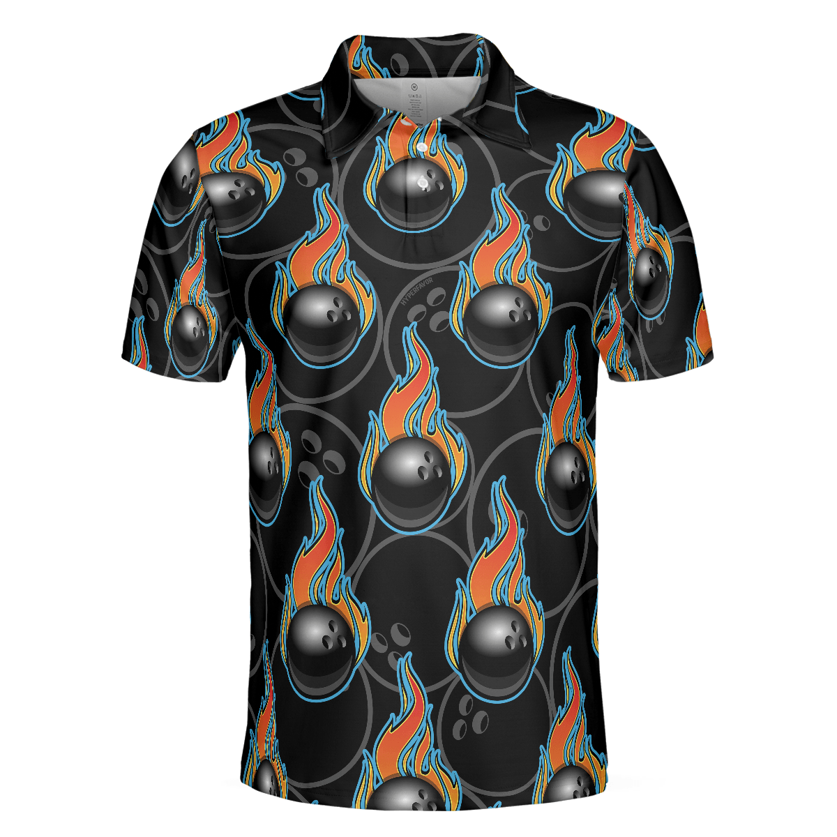 Bowling Men Polo Shirt - Bowling In Fire Seamless Pattern Bowling Polo Shirt - Perfect Gift For Friend, Family, Bowling Lovers - Amzanimalsgift