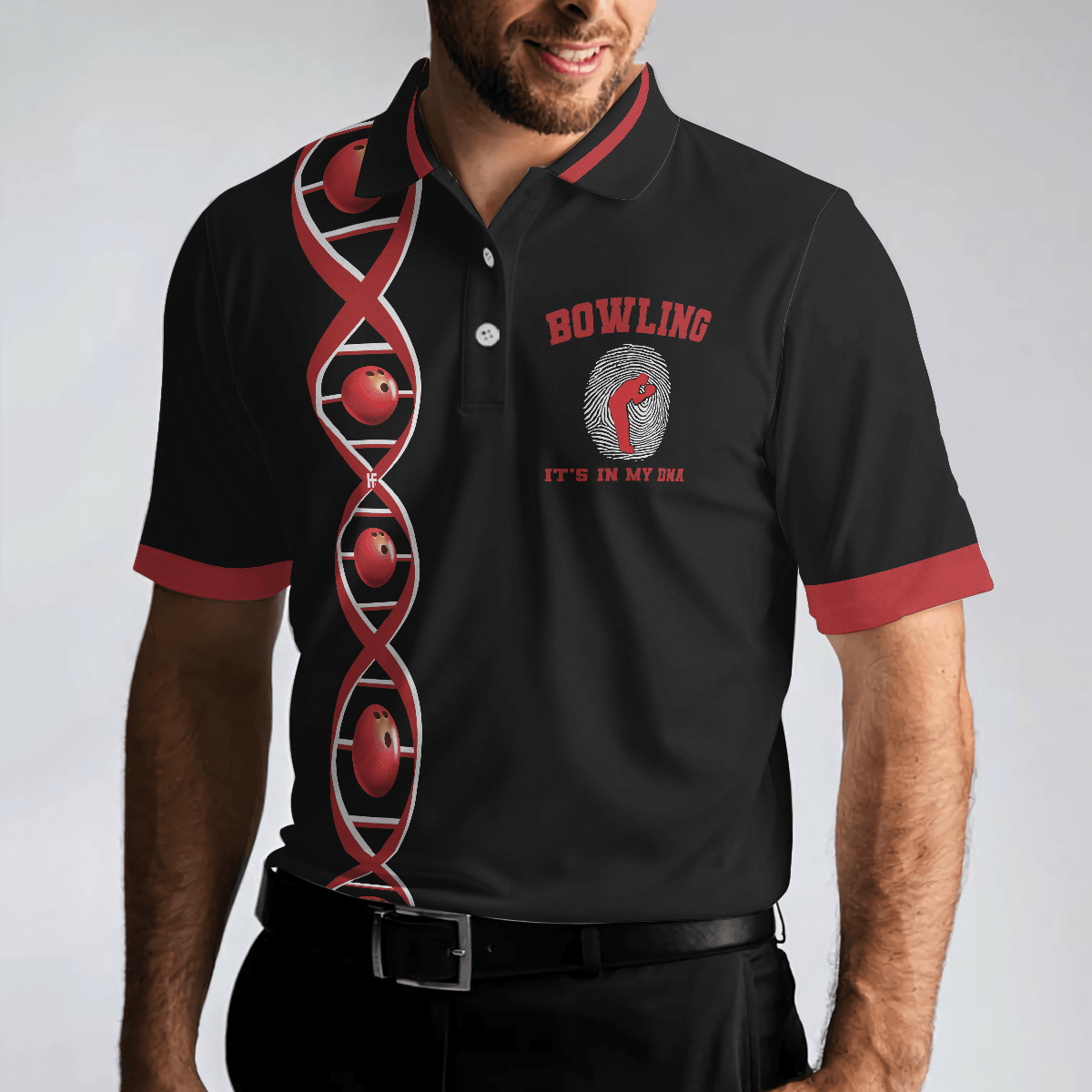 Bowling Men Polo Shirt - Bowling It's In My DNA Polo Shirt, Swag Bowling Polo Shirt - Perfect Gift For Friend, Family, Bowling Lovers - Amzanimalsgift