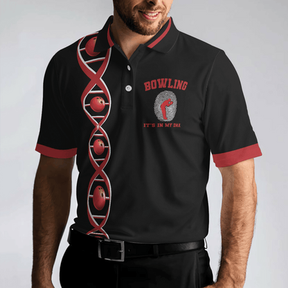 Bowling Men Polo Shirt - Bowling It's In My DNA Polo Shirt, Swag Bowling Polo Shirt - Perfect Gift For Friend, Family, Bowling Lovers - Amzanimalsgift