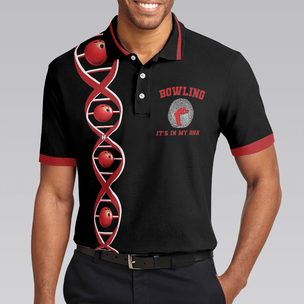 Bowling Men Polo Shirt - Bowling It's In My DNA Polo Shirt, Swag Bowling Polo Shirt - Perfect Gift For Friend, Family, Bowling Lovers - Amzanimalsgift