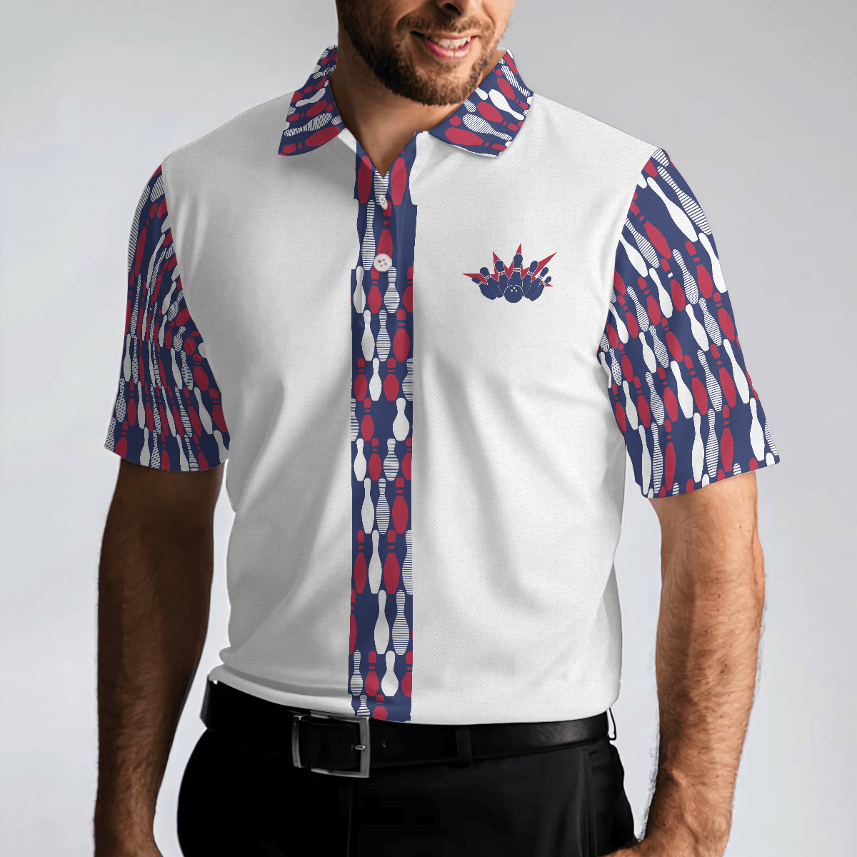 Bowling Men Polo Shirt - Bowling Makes Me Happy The Ten Pin Not So Much Men Bowling Polo Shirt - Perfect Gift For Friend, Family, Bowling Lovers - Amzanimalsgift