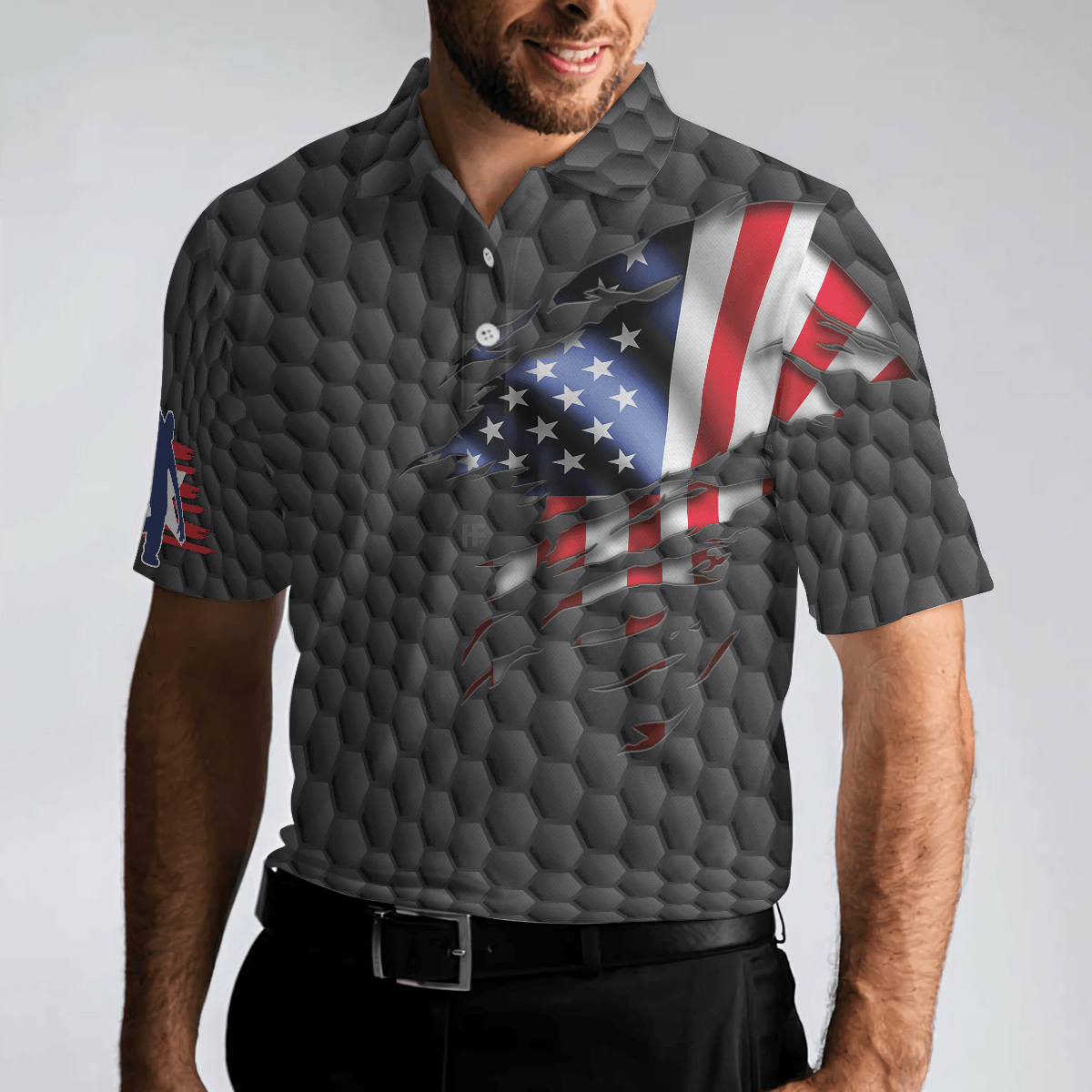 Bowling Men Polo Shirt - Bowling Pin American Flag Polo Shirt, Black Ten Pin Bowling Polo Shirt - Gift For Friend, Family, Bowling Lovers - Amzanimalsgift