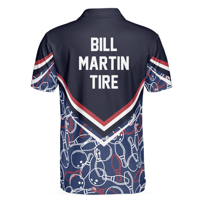 Bowling Men Polo Shirt - Bowling Seamless Pattern Men Polo Shirt, Bill Martin Tire Bowling Polo Shirt - Gift For Friend, Family, Bowling Lovers - Amzanimalsgift