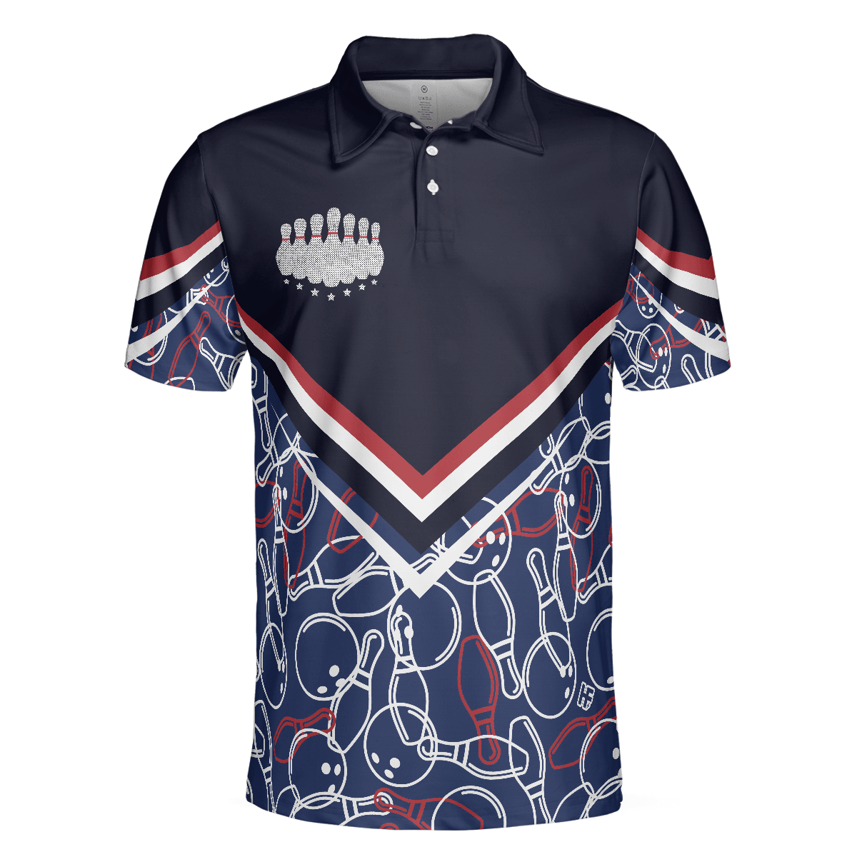 Bowling Men Polo Shirt - Bowling Seamless Pattern Men Polo Shirt, Bill Martin Tire Bowling Polo Shirt - Gift For Friend, Family, Bowling Lovers - Amzanimalsgift