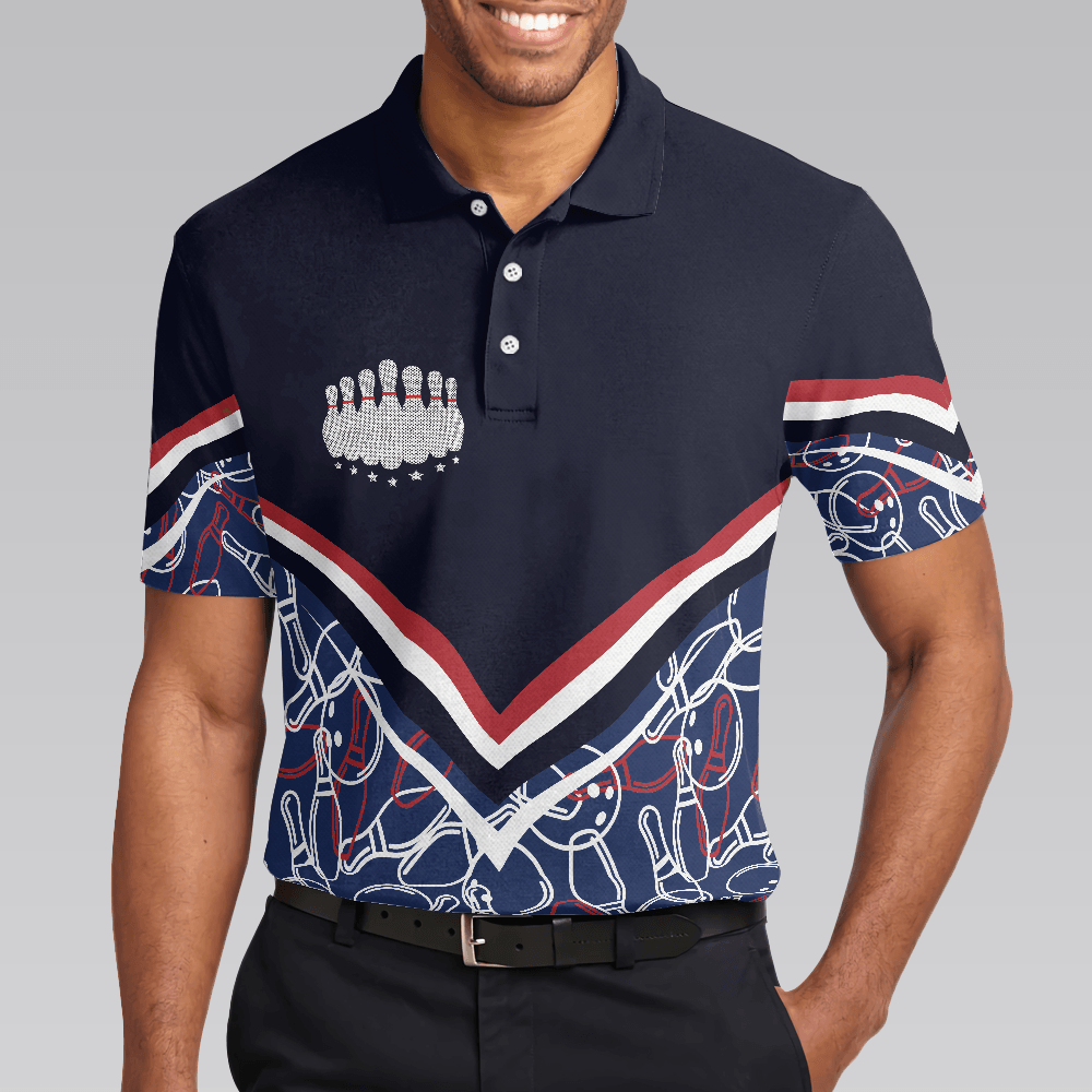 Bowling Men Polo Shirt - Bowling Seamless Pattern Men Polo Shirt, Bill Martin Tire Bowling Polo Shirt - Gift For Friend, Family, Bowling Lovers - Amzanimalsgift