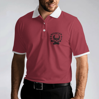 Bowling Men Polo Shirt - Bowling Skull Polo Shirt, American Flag Bowling Polo Shirt - Gift For Friend, Family, Bowling Lovers - Amzanimalsgift