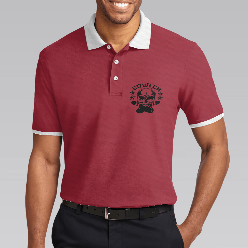 Bowling Men Polo Shirt - Bowling Skull Polo Shirt, American Flag Bowling Polo Shirt - Gift For Friend, Family, Bowling Lovers - Amzanimalsgift