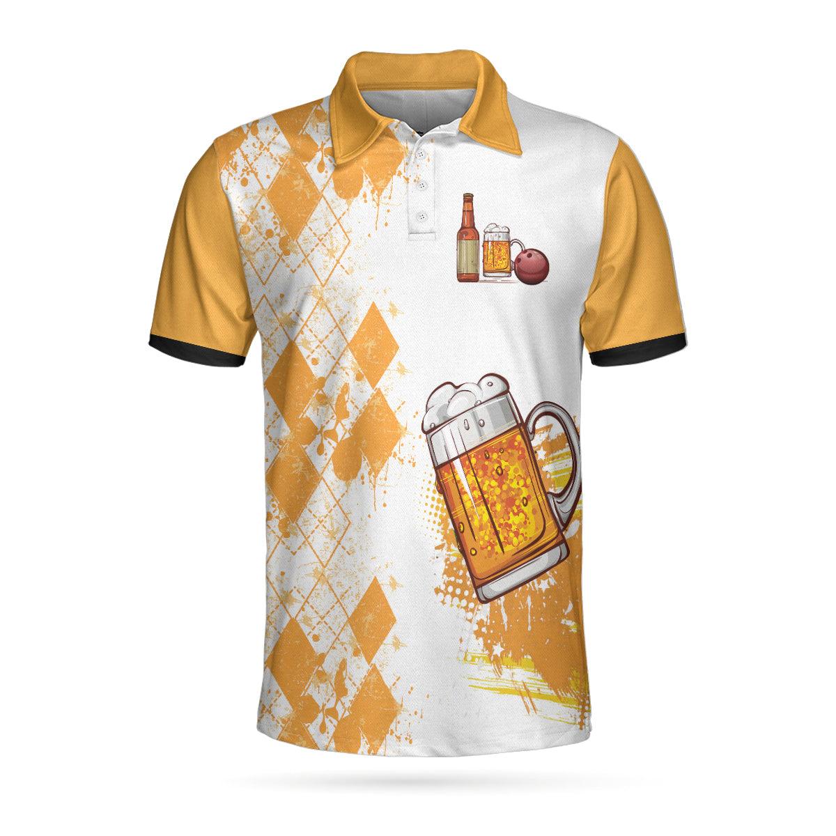 Bowling Men Polo Shirt - Bowling Solves My Most Problems Drinking Solves The Rest, Argyle Pattern Beer Bowling Polo Shirt - Gift For Friend, Family, Bowling Lovers - Amzanimalsgift