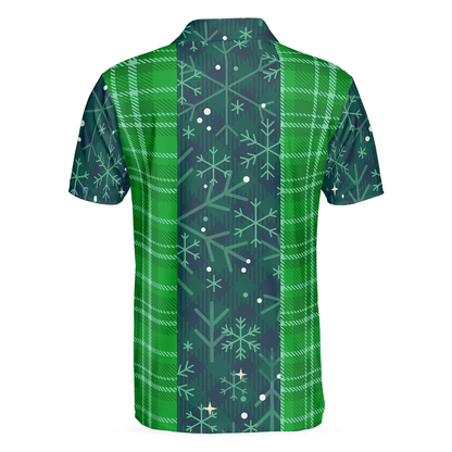 Bowling Men Polo Shirt - Christmas Bowling Decoration Light with Flannel Plaid Pattern Bowling Polo Shirt - Gift For Friend, Family, Bowling Lovers - Amzanimalsgift