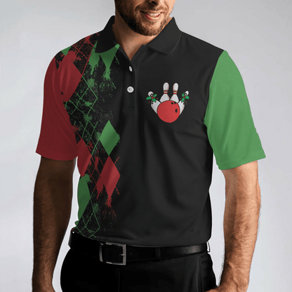 Bowling Men Polo Shirt - Christmas Themed, Best Christmas Gift Idea For Bowling Polo Shirt - Gift For Friend, Family, Bowling Lovers - Amzanimalsgift