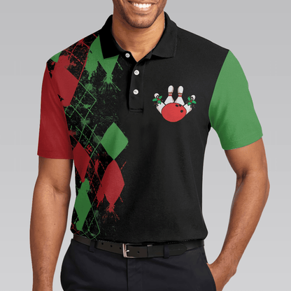 Bowling Men Polo Shirt - Christmas Themed, Best Christmas Gift Idea For Bowling Polo Shirt - Gift For Friend, Family, Bowling Lovers - Amzanimalsgift