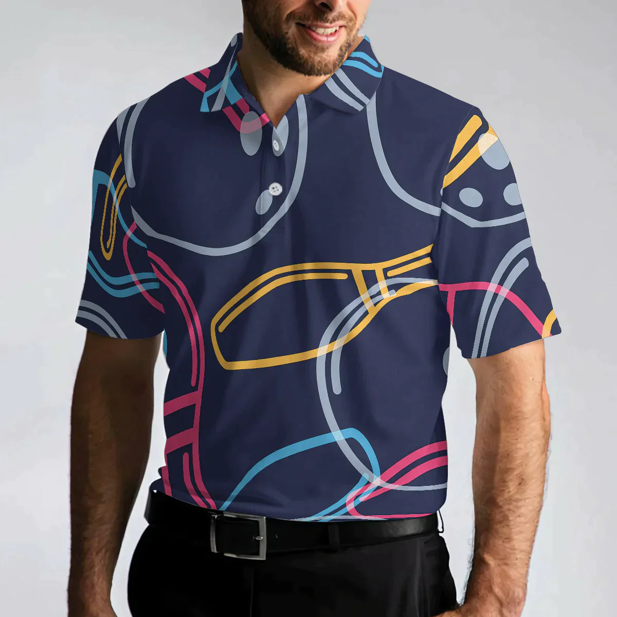 Bowling Men Polo Shirt - Colorful Bowling Polo Shirt, I Play Bowling Because I Like It Bowling Polo Shirt - Gift For Friend, Family, Bowling Lovers - Amzanimalsgift