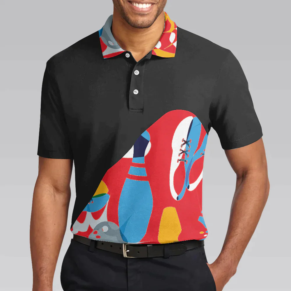 Bowling Men Polo Shirt - Colorful Tenpin Bowling Men Polo Shirt, Life Is Like A Bowling Polo Shirt - Gift For Friend, Family, Bowling Lovers - Amzanimalsgift