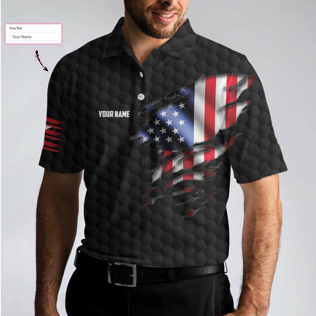 Bowling Men Polo Shirt Custom Name - Black American Flag Personalized Bowling Polo Shirt - Perfect Gift For Friend, Family, Bowling Lovers - Amzanimalsgift