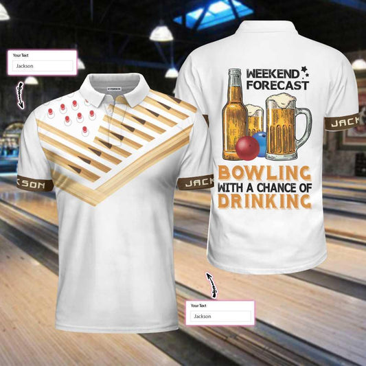 Bowling Men Polo Shirt Custom Name - Bowling Polo Shirts For Beer Lovers Personalized Bowling Polo Shirt - Perfect Gift For Friend, Family - Amzanimalsgift