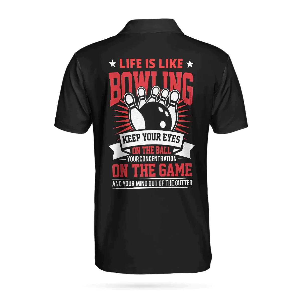 Bowling Men Polo Shirt Custom Name - Fire Bowling Keep Your Eyes On The Balls Bowling Personalized Bowling Polo Shirt - Gift For Friend, Family, Bowling Lovers - Amzanimalsgift