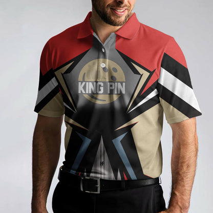 Bowling Men Polo Shirt Custom Name - King Pin Bowling Personalized Bowling Polo Shirt - Perfect Gift For Friend, Family, Bowling Lovers - Amzanimalsgift