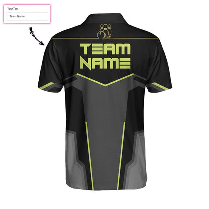 Bowling Men Polo Shirt Custom Name - Slow Roll Black And Golden Pattern Personalized Bowling Polo Shirt - Gift For Friend, Family, Bowling Lovers - Amzanimalsgift