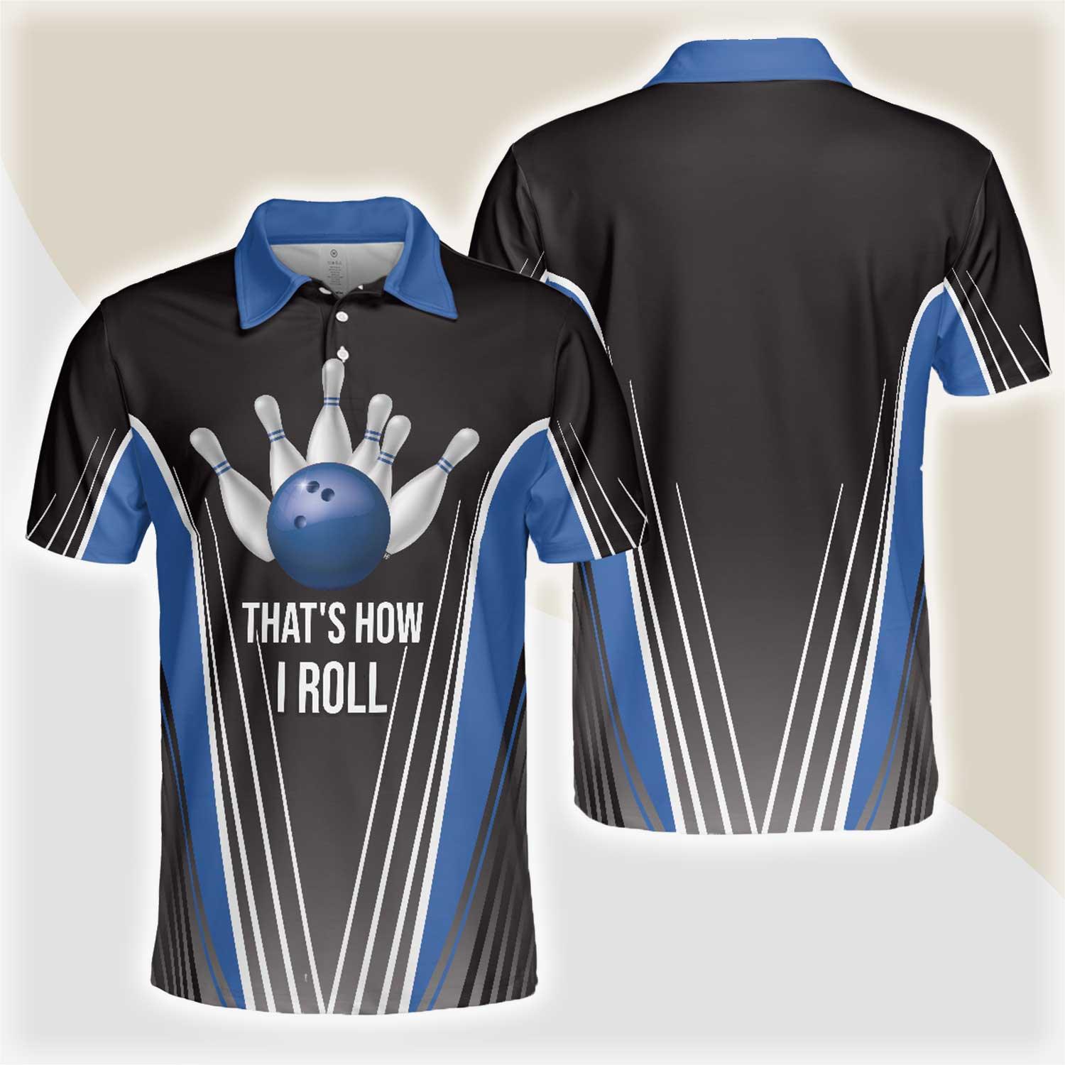 Bowling Men Polo Shirt, Digital Bowling Alley Polo Shirt, Best Roll Bowling Shirt - Perfect Gift For Men, Bowling Lovers - Amzanimalsgift