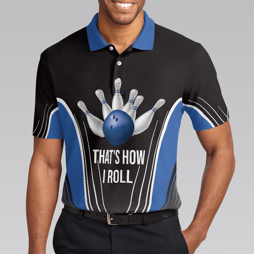Bowling Men Polo Shirt, Digital Bowling Alley Polo Shirt, Best Roll Bowling Shirt - Perfect Gift For Men, Bowling Lovers - Amzanimalsgift