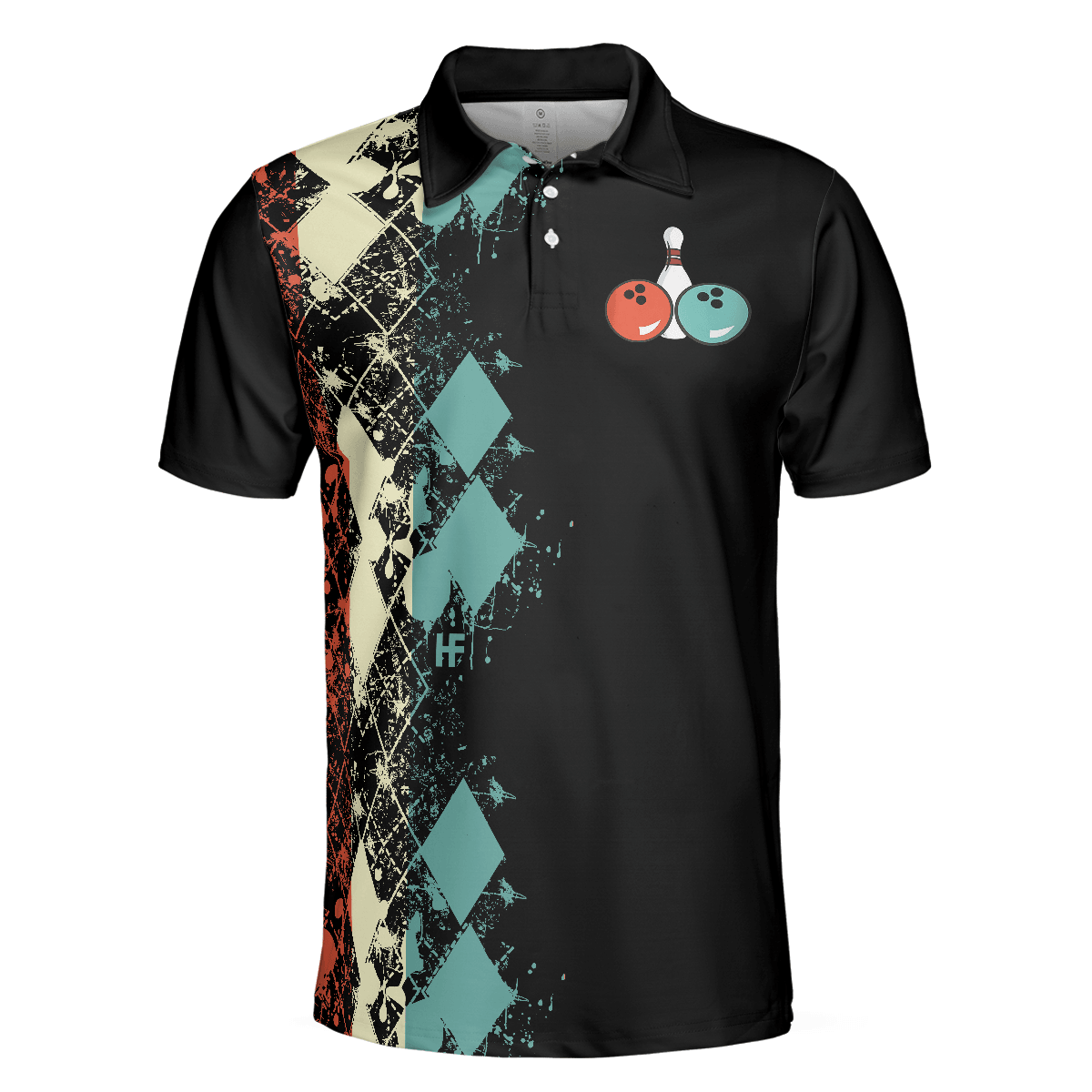 Bowling Men Polo Shirt - Does This Shirt Make My Ball Look Big, Unique Argyle Pattern Bowling Polo Shirt - Gift For Friend, Family, Bowling Lovers - Amzanimalsgift