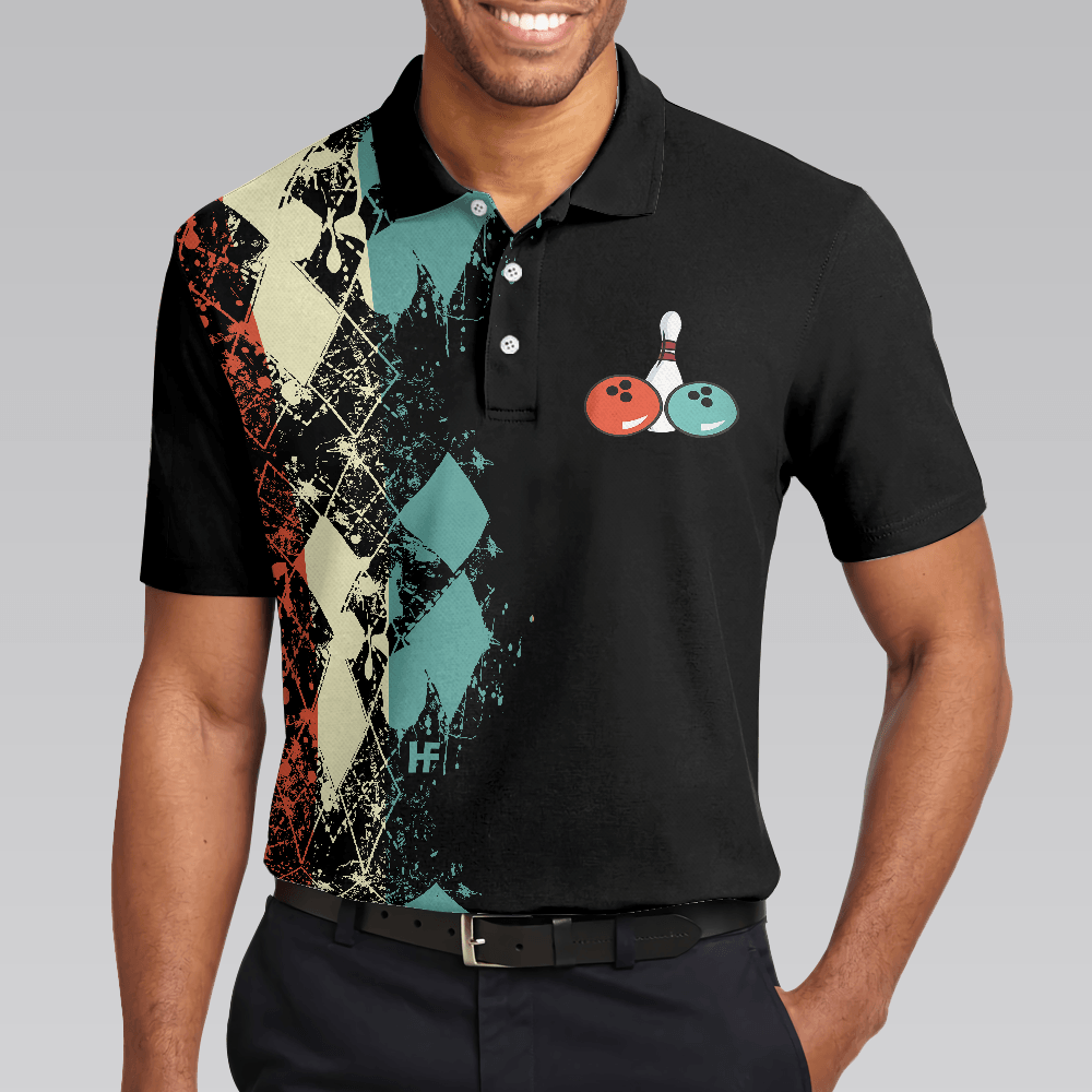 Bowling Men Polo Shirt - Does This Shirt Make My Ball Look Big, Unique Argyle Pattern Bowling Polo Shirt - Gift For Friend, Family, Bowling Lovers - Amzanimalsgift