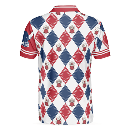 Bowling Men Polo Shirt - I Don't Need Therapy I Just Need To Bowl Polo Shirt, Argyle Pattern Bowling Polo Shirt - Gift For Friend, Family, Bowling Lovers - Amzanimalsgift