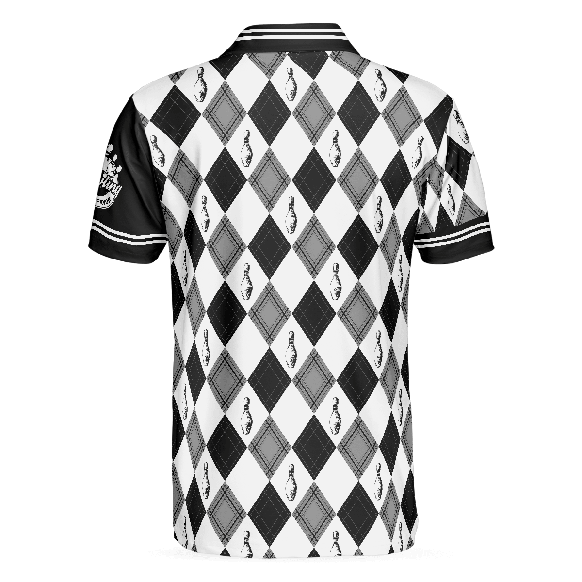 Bowling Men Polo Shirt - I Just Need To Go Bowling Polo Shirt, Black And White Argyle Pattern Bowling Polo Shirt - Gift For Friend, Family, Bowling Lovers - Amzanimalsgift
