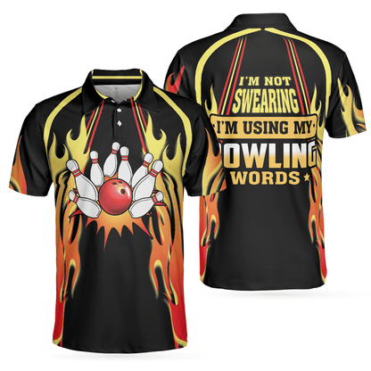 Bowling Men Polo Shirt - I'm Not Swearing I'm Using My Bowling Words Bowling Polo Shirt - Gift For Friend, Family, Bowling Lovers - Amzanimalsgift