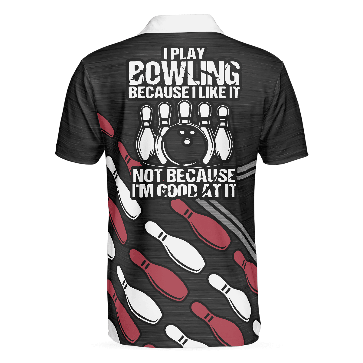 Bowling Men Polo Shirt - I Play Bowling Because I Like It Not Because I'm Good At It Polo Shirt, American Flag Bowling Polo Shirt - Gift For Friend, Family, Bowling Lovers - Amzanimalsgift