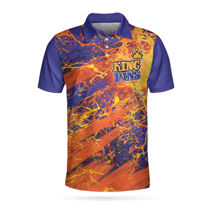 Bowling Men Polo Shirt - Leave No Pin Standing Bowling, Dynamic Sports Bowling Polo Shirt - Gift For Friend, Family, Bowling Lovers - Amzanimalsgift