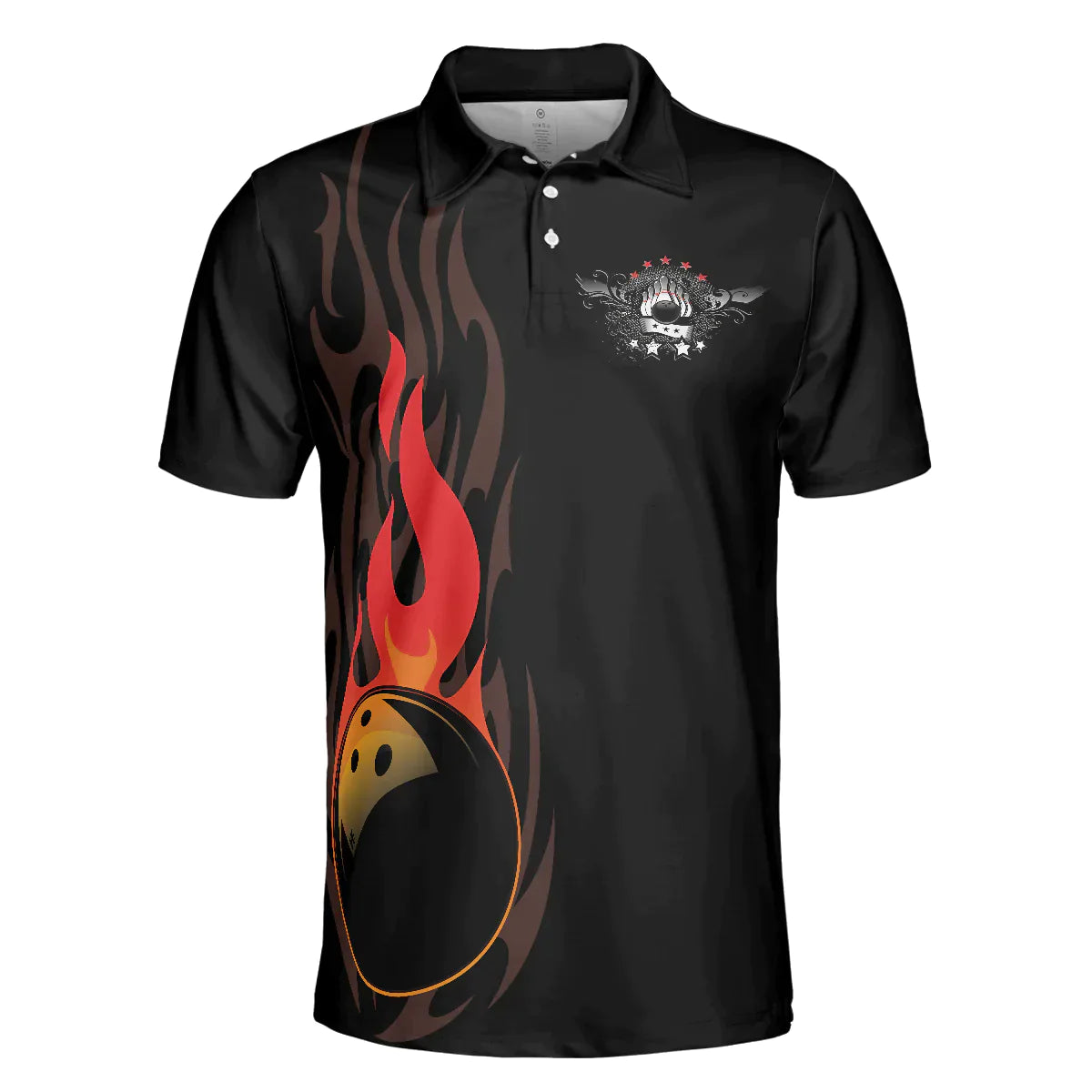 Bowling Men Polo Shirt - Life Is Like Bowling Keep Your Eyes On The Ball Bowling Polo Shirt, Black Flame Bowling Polo Shirt - Gift For Friend, Family, Bowling Lovers - Amzanimalsgift