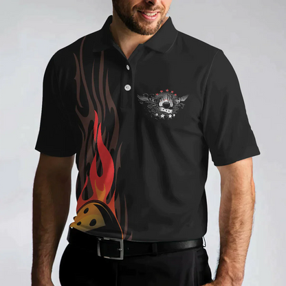 Bowling Men Polo Shirt - Life Is Like Bowling Keep Your Eyes On The Ball Bowling Polo Shirt, Black Flame Bowling Polo Shirt - Gift For Friend, Family, Bowling Lovers - Amzanimalsgift