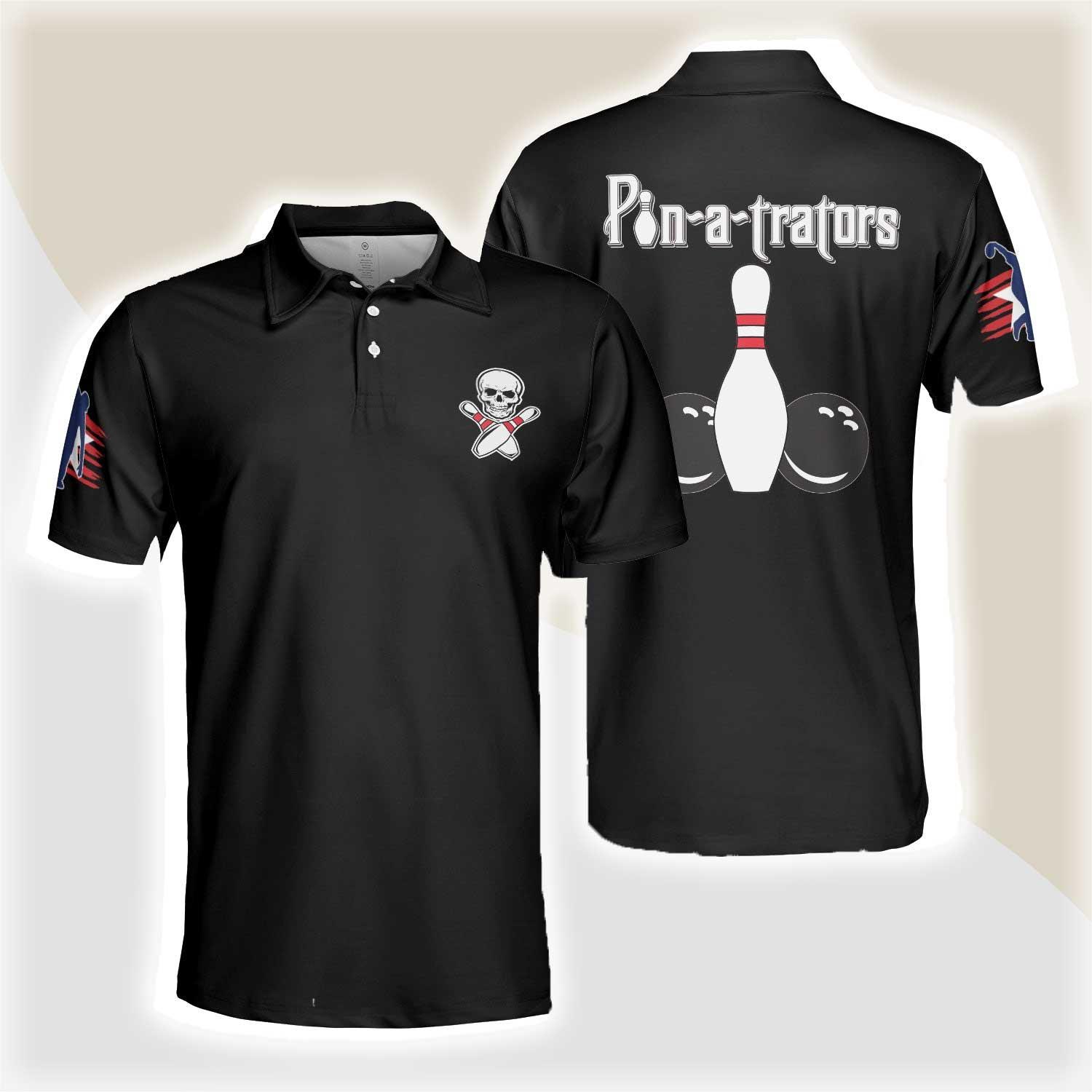 Bowling Men Polo Shirt - Pin a Trators Polo Shirt For Men Bowling Polo Shirt - Gift For Friend, Family, Bowling Lovers - Amzanimalsgift