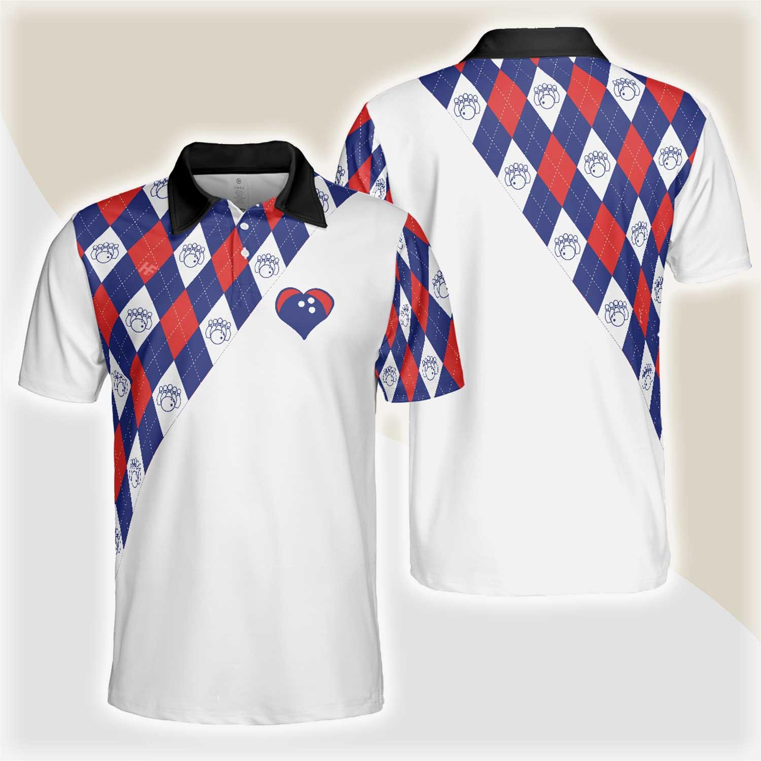 Bowling Men Polo Shirt - Plaid Pattern Bowling Polo Shirt - Perfect Gift For Friend, Family, Bowling Lovers - Amzanimalsgift