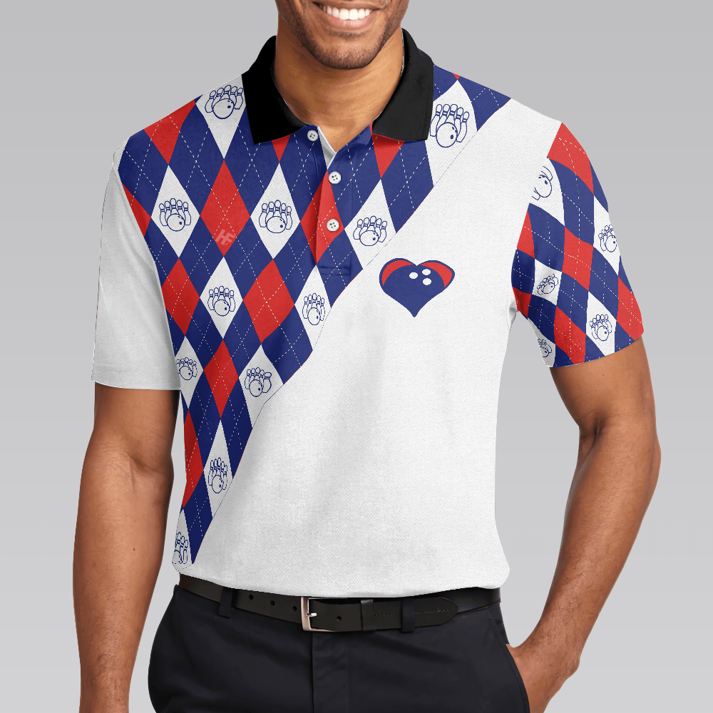 Bowling Men Polo Shirt - Plaid Pattern Bowling Polo Shirt - Perfect Gift For Friend, Family, Bowling Lovers - Amzanimalsgift
