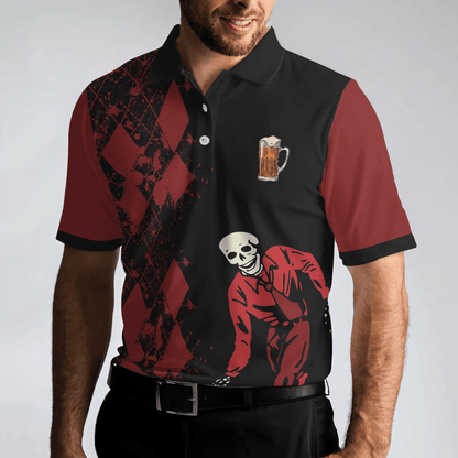 Bowling Men Polo Shirt - Red And Black Bowling Shirt For Men, Bowling Beer Bowling Polo Shirt - Gift For Friend, Family, Bowling Lovers - Amzanimalsgift