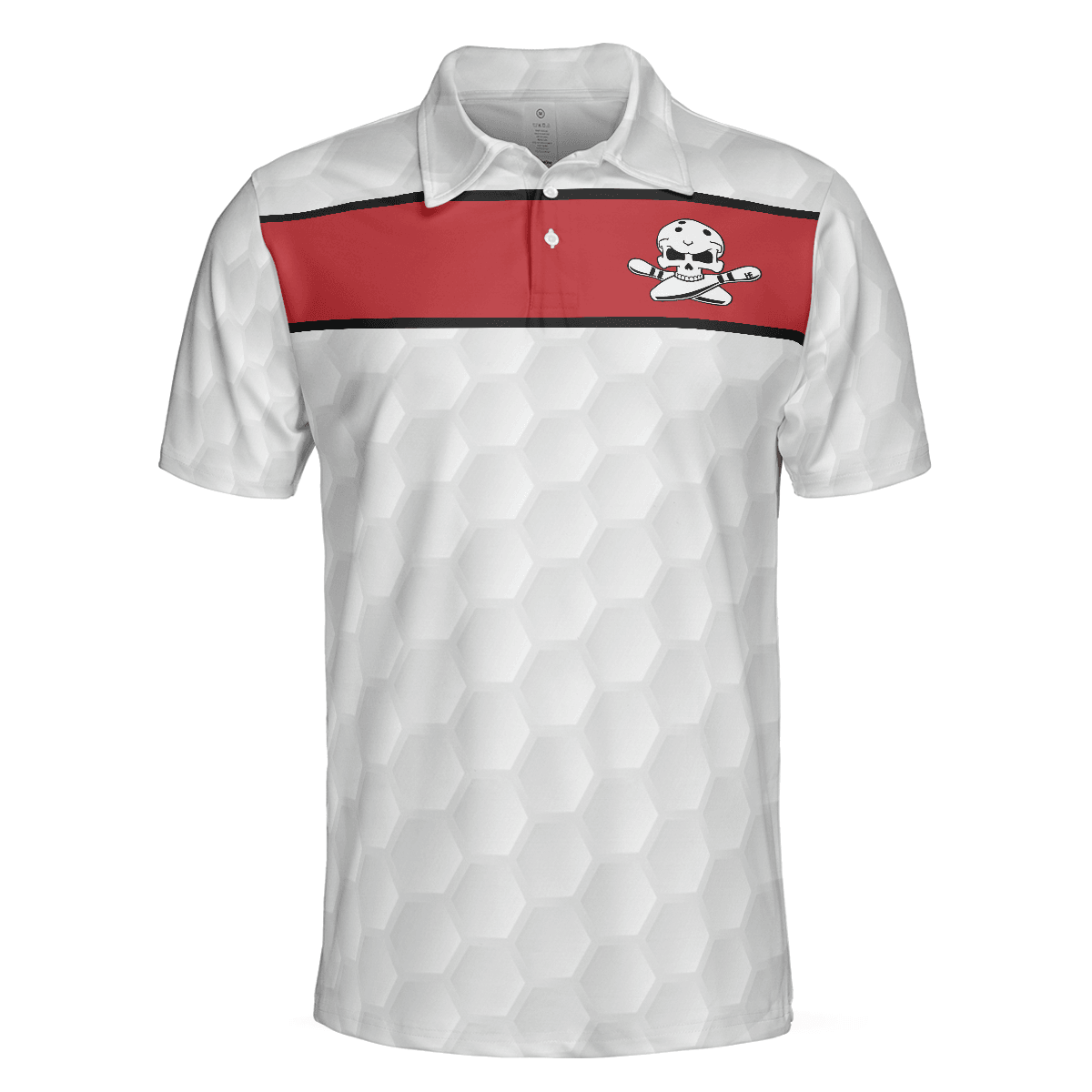 Bowling Men Polo Shirt - Red And White Skull Bowling Polo Shirt - Gift For Friend, Family, Bowling Lovers - Amzanimalsgift
