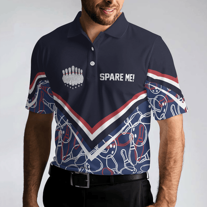 Bowling Men Polo Shirt - Spare Me Bowling, Bowling Ball And Pin Pattern Bowling Polo Shirt - Gift For Friend, Family, Bowling Lovers - Amzanimalsgift