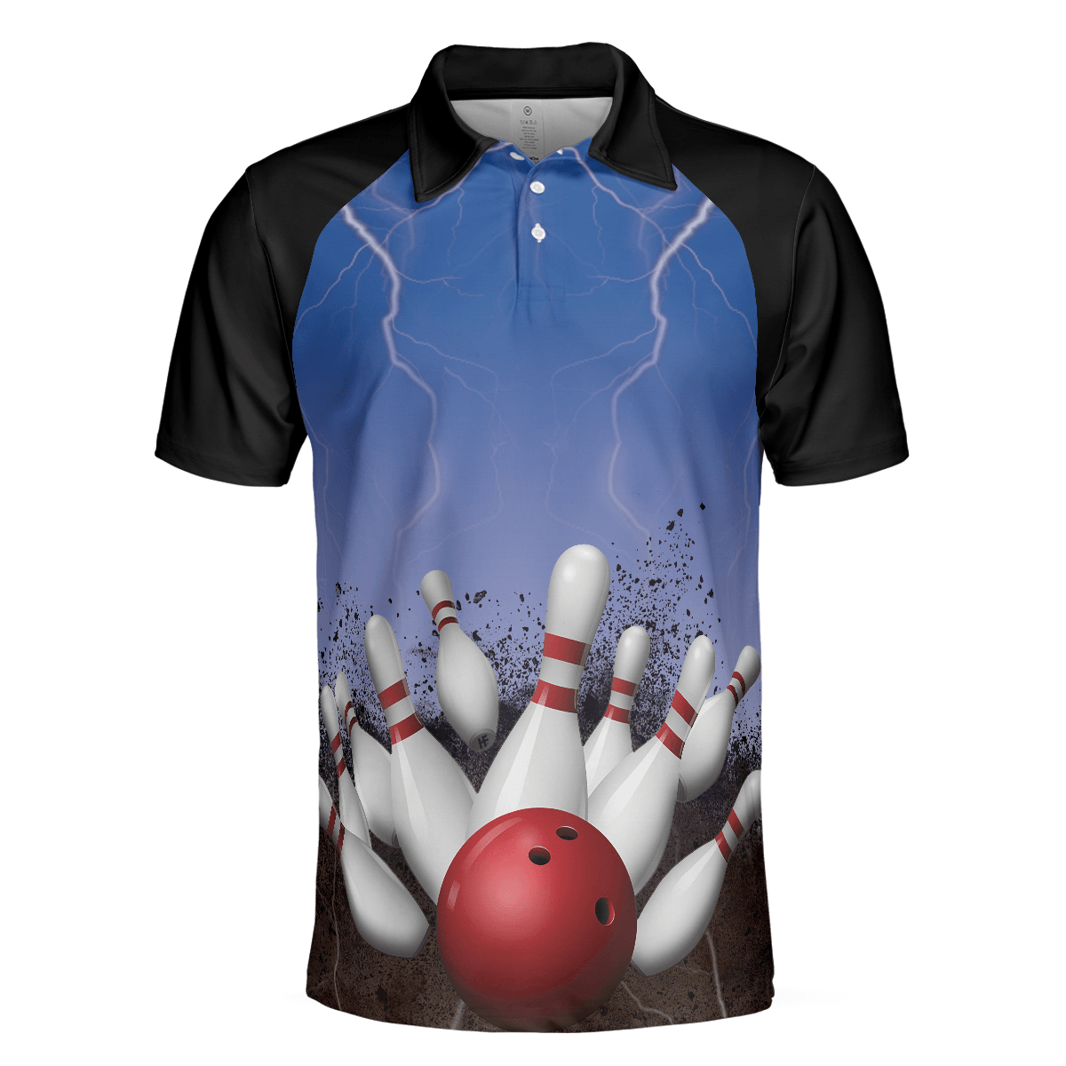 Bowling Men Polo Shirt - Spare No One Bowling Polo Shirt, Black And Blue Tenpin Bowling Polo Shirt For Men, Cool Bowling Polo Shirt - Gift For Friend, Family, Bowling Lovers - Amzanimalsgift