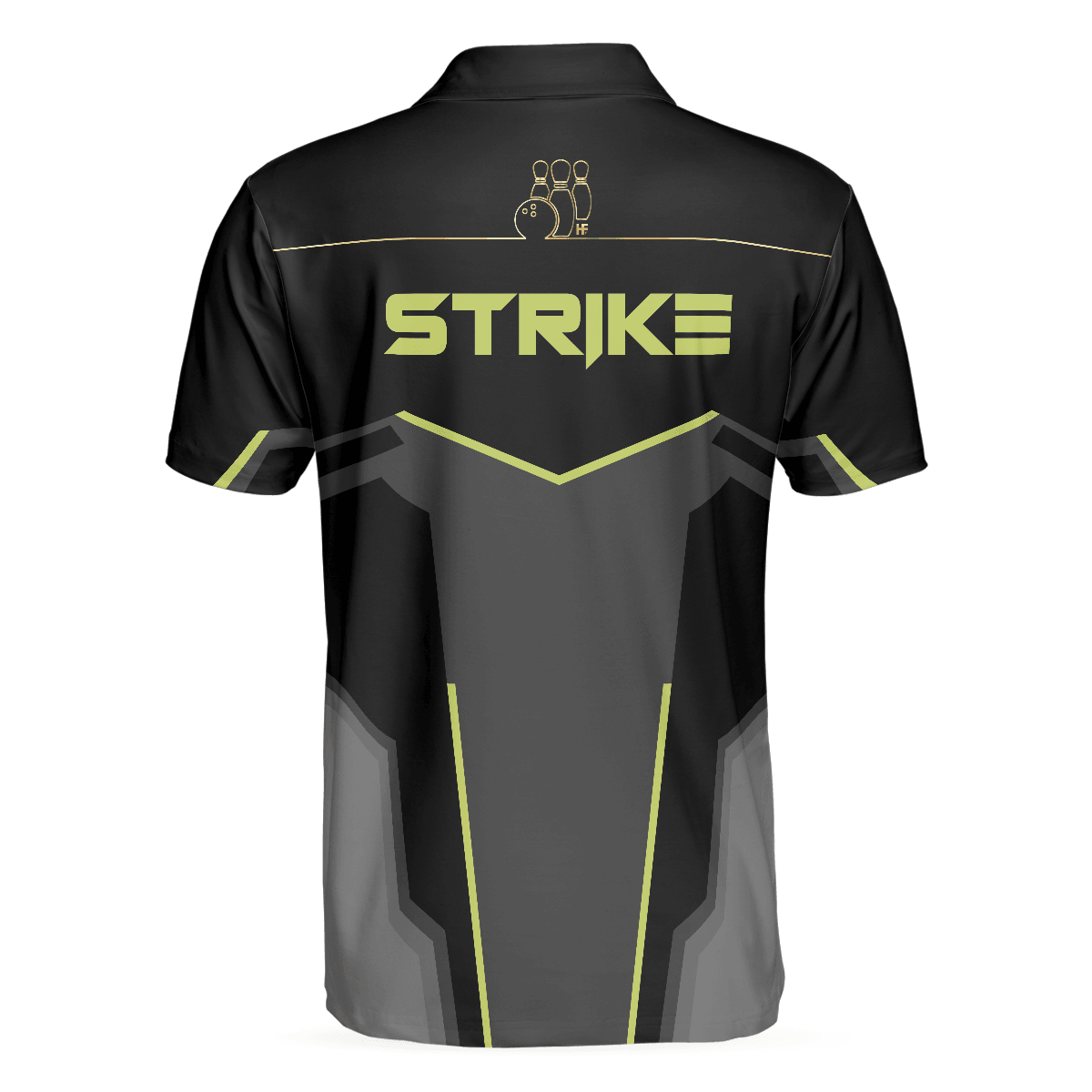 Bowling Men Polo Shirt - Strike Black And Golden Pattern Bowling Polo Shirt - Gift For Friend, Family, Bowling Lovers - Amzanimalsgift