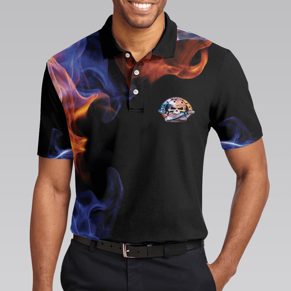 Bowling Men Polo Shirt - There Is No Crying In Bowling Just Lots Of Swearing Polo Shirt, Cool Flame Bowling Polo Shirt - Gift For Friend, Family, Bowling Lovers - Amzanimalsgift