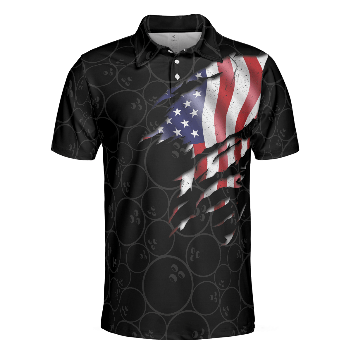 Bowling Men Polo Shirt - Three Fingers Bowling Polo Shirt, Black Bowling American Flag Bowling Polo Shirt - Gift For Friend, Family, Bowling Lovers - Amzanimalsgift