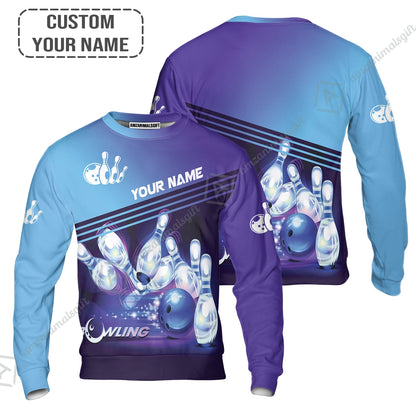 Bowling Women Polo Shirt With Custom Name, Personalized Blue Bowling Shirt Uniform Player, Best Gifts For Kids, Bowling Lovers, Bowlers